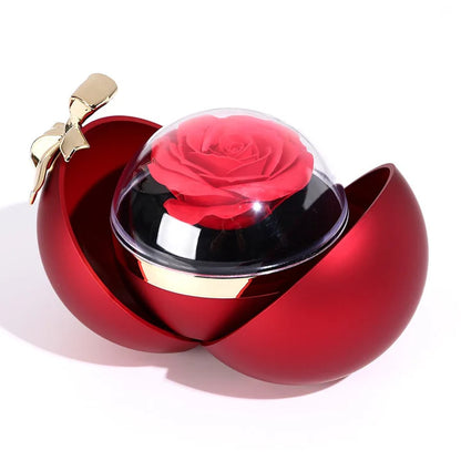 Ewige Rosenbox – Gravierte Doppelherz-Kette